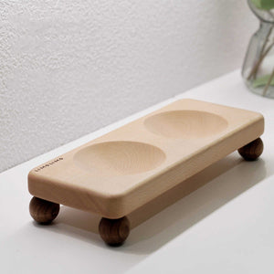 Upgrade Your Pet's Dining Experience with Our Solid Wood Ceramic Pet Feeding Bowl