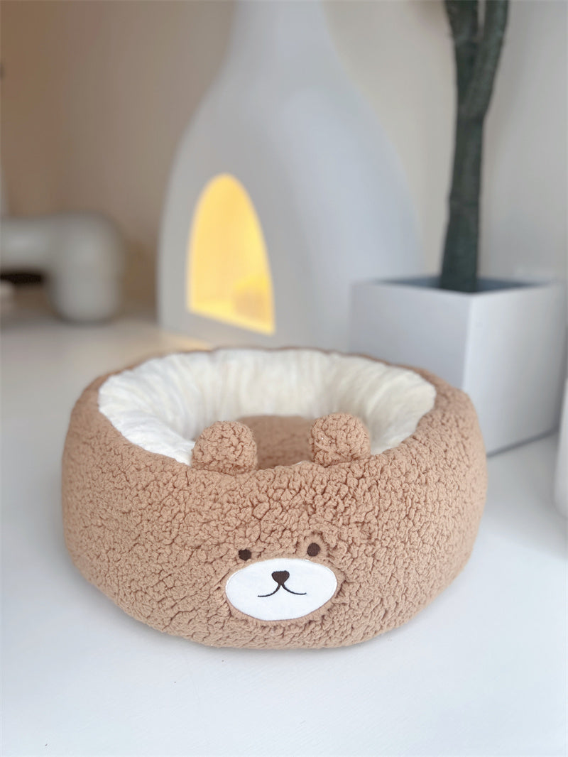 Elevate Your Pet's Comfort with Our Cartoon Plush Pet Bed Cushion